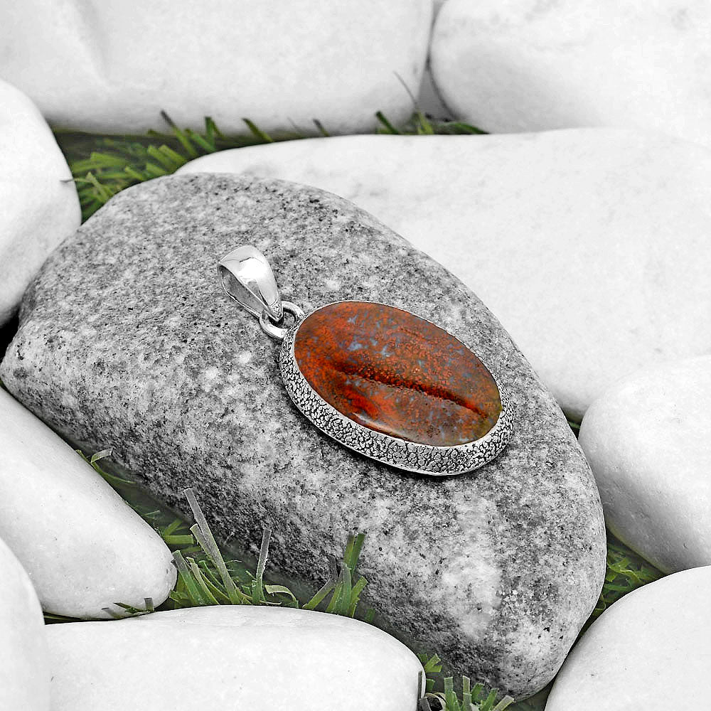 Natural Red Moss Agate Pendant P-1538 SDP121515-1