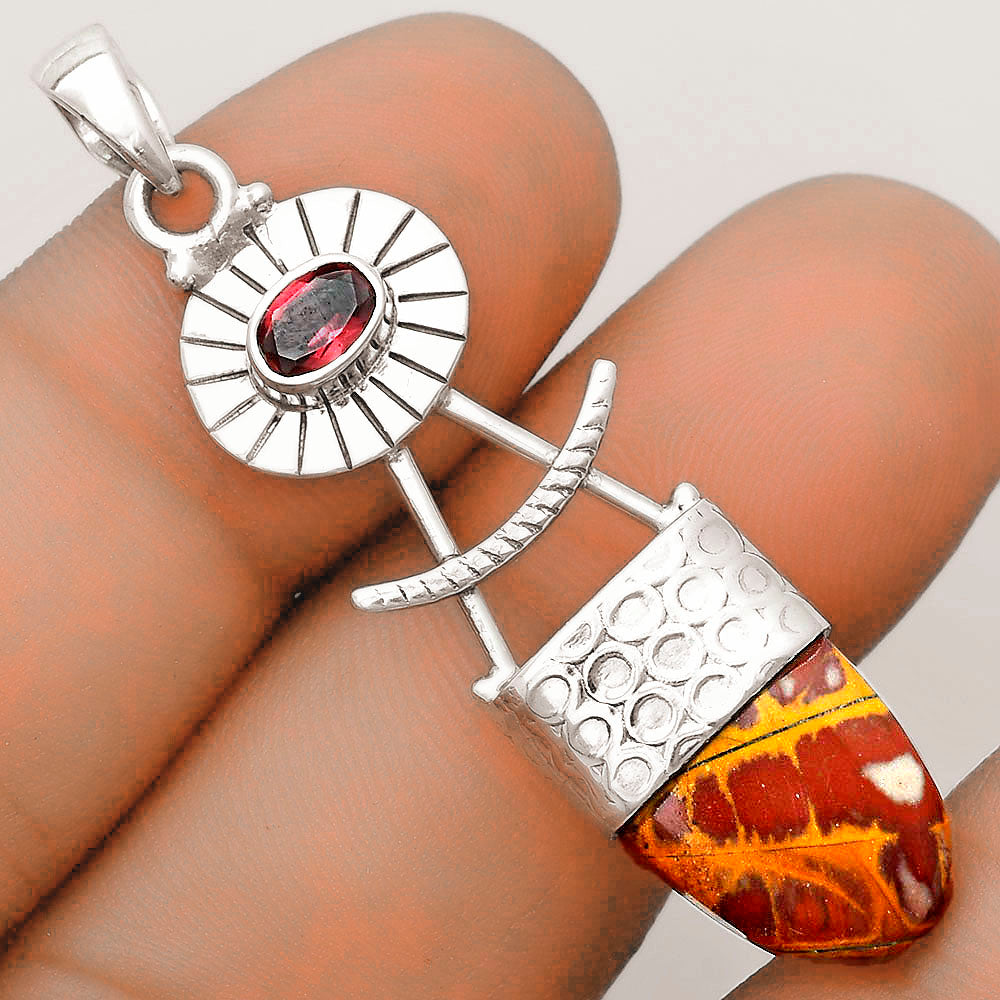 Natural Noreena Jasper & Garnet Pendant P-1193 SDP123141-0