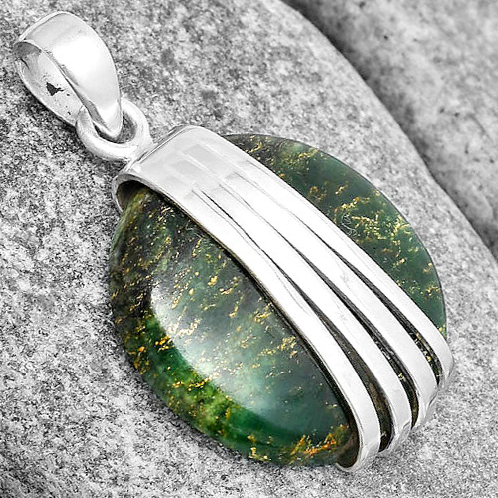 Natural Green Fuchsite Pendant P-1302 SDP130736-2