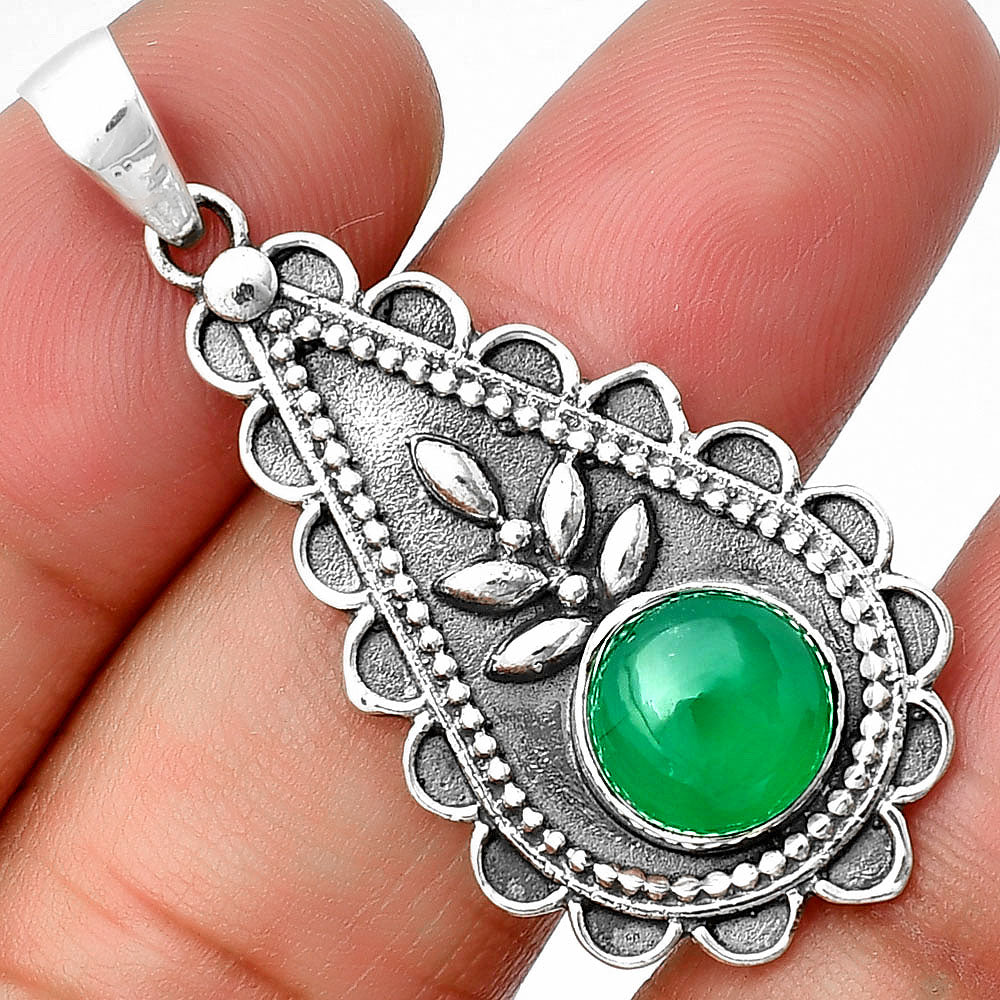 Natural Green Onyx Pendant P-1033 SDP137928-0