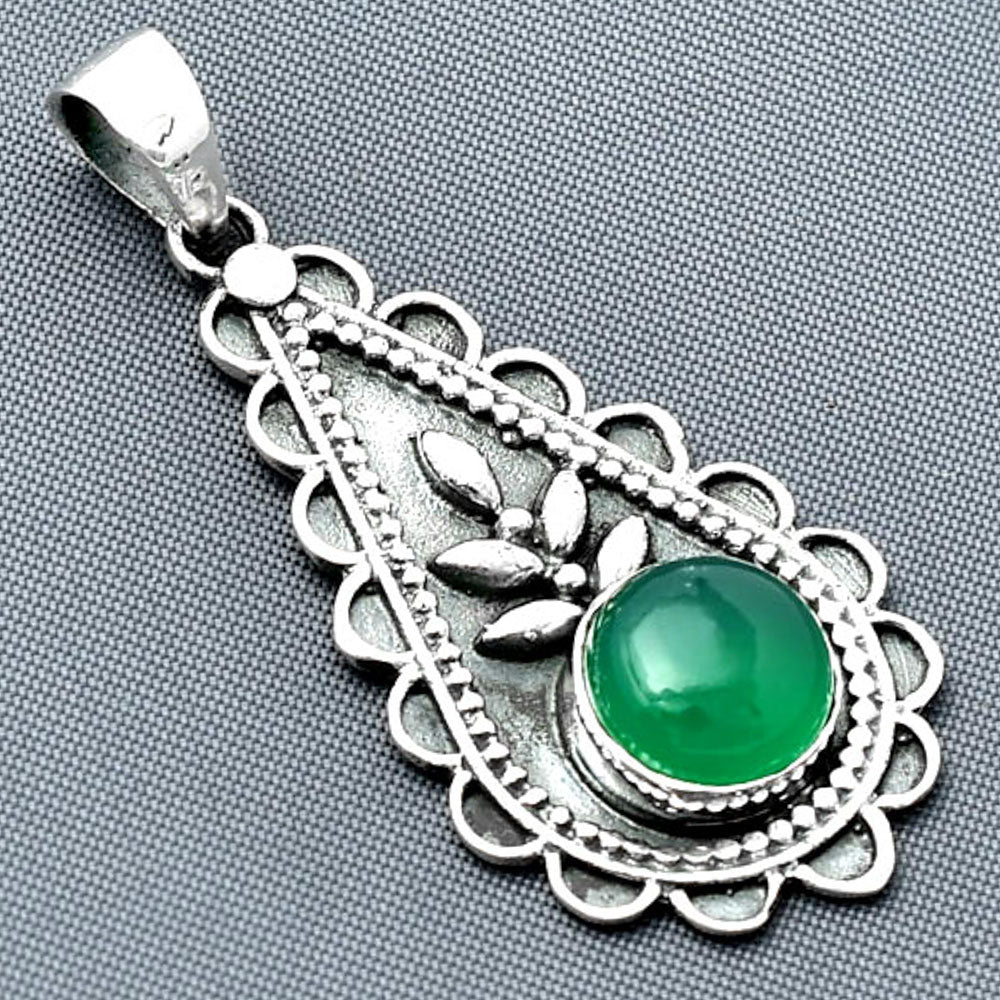Natural Green Onyx Pendant P-1033 SDP137928-2