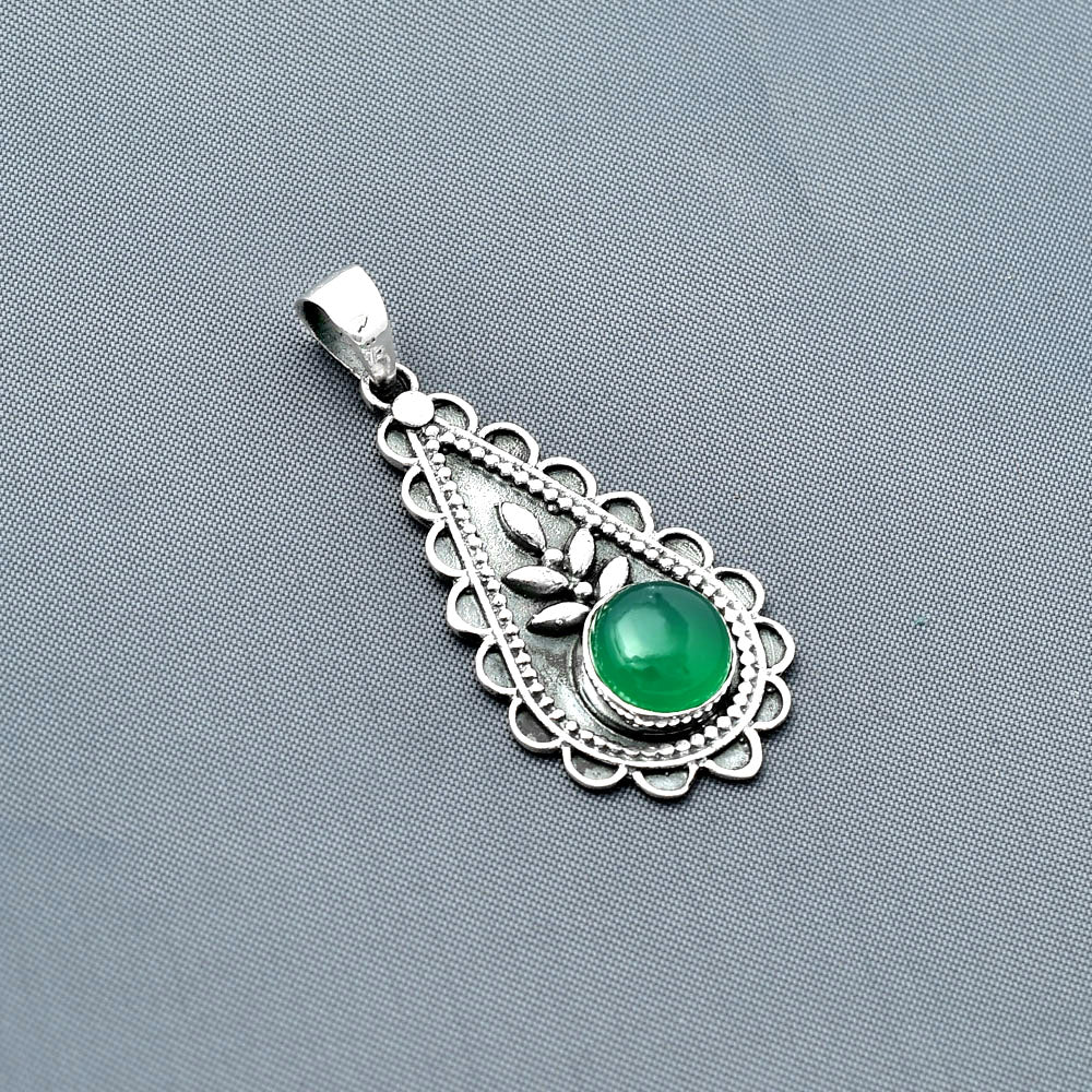 Natural Green Onyx Pendant P-1033 SDP137928-1