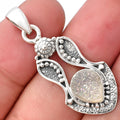 White Titanium Druzy Pendant P-1277 SDP140558-0