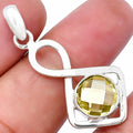 Lemon Quartz Checker Briolette Pendant P-1011 SDP143195-0