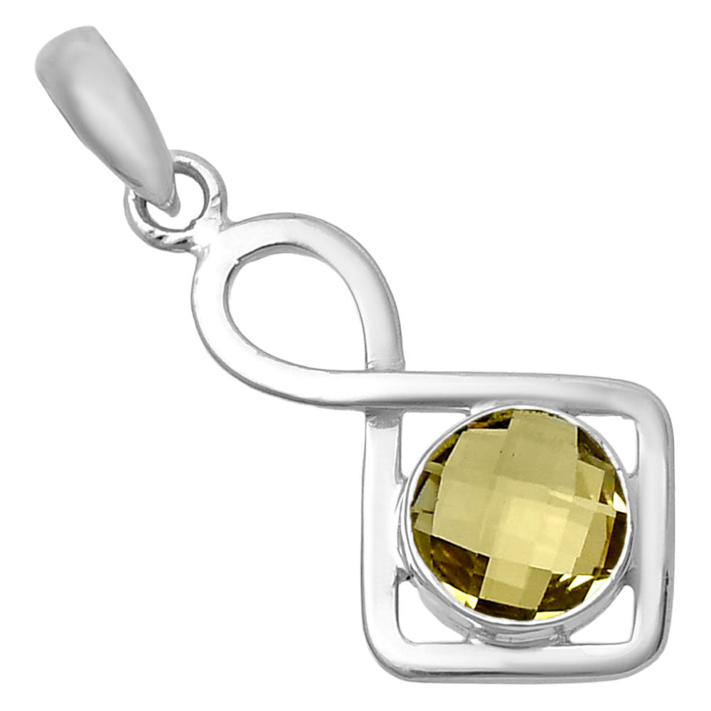 Lemon Quartz Checker Briolette Pendant P-1011 SDP143195-1