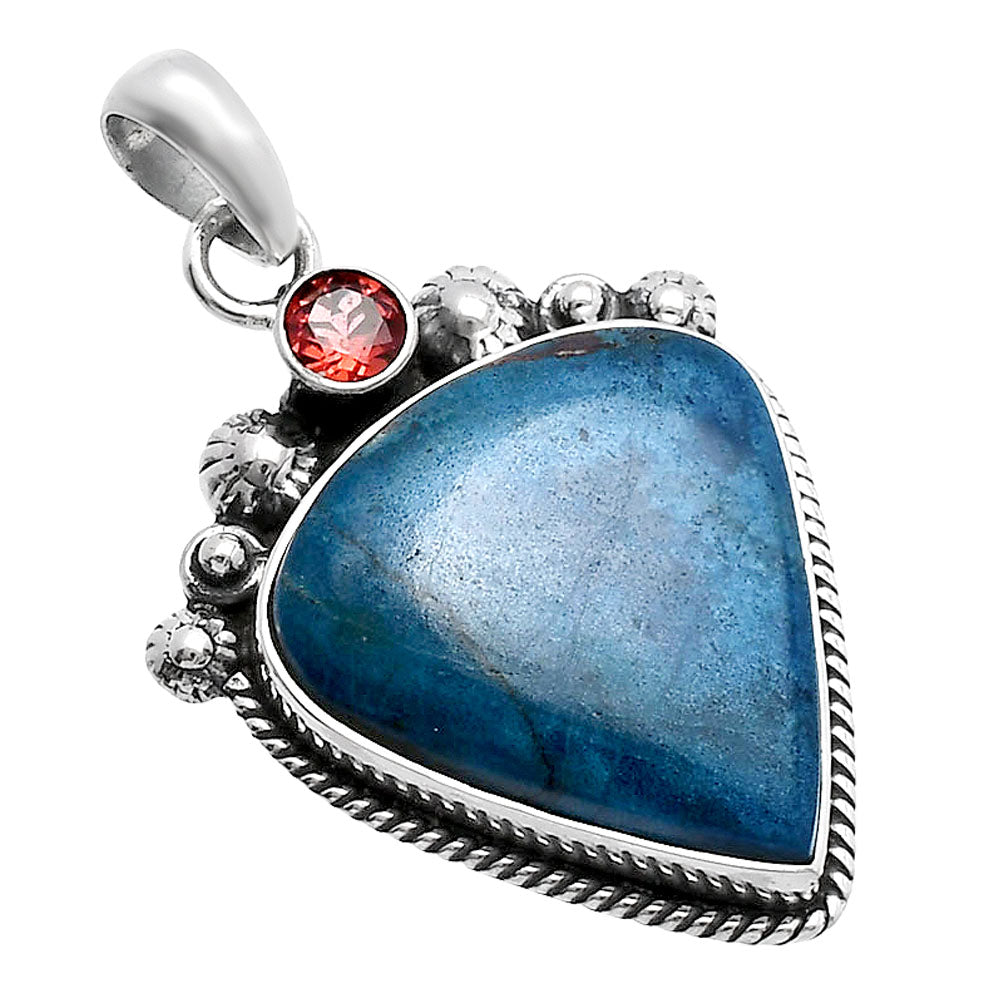 Natural Shattuckite - USA & Garnet Pendant P-1482 SDP144400-1