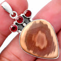 Imperial Jasper - Mexico & Garnet Pendant P-1120 SDP145352-0