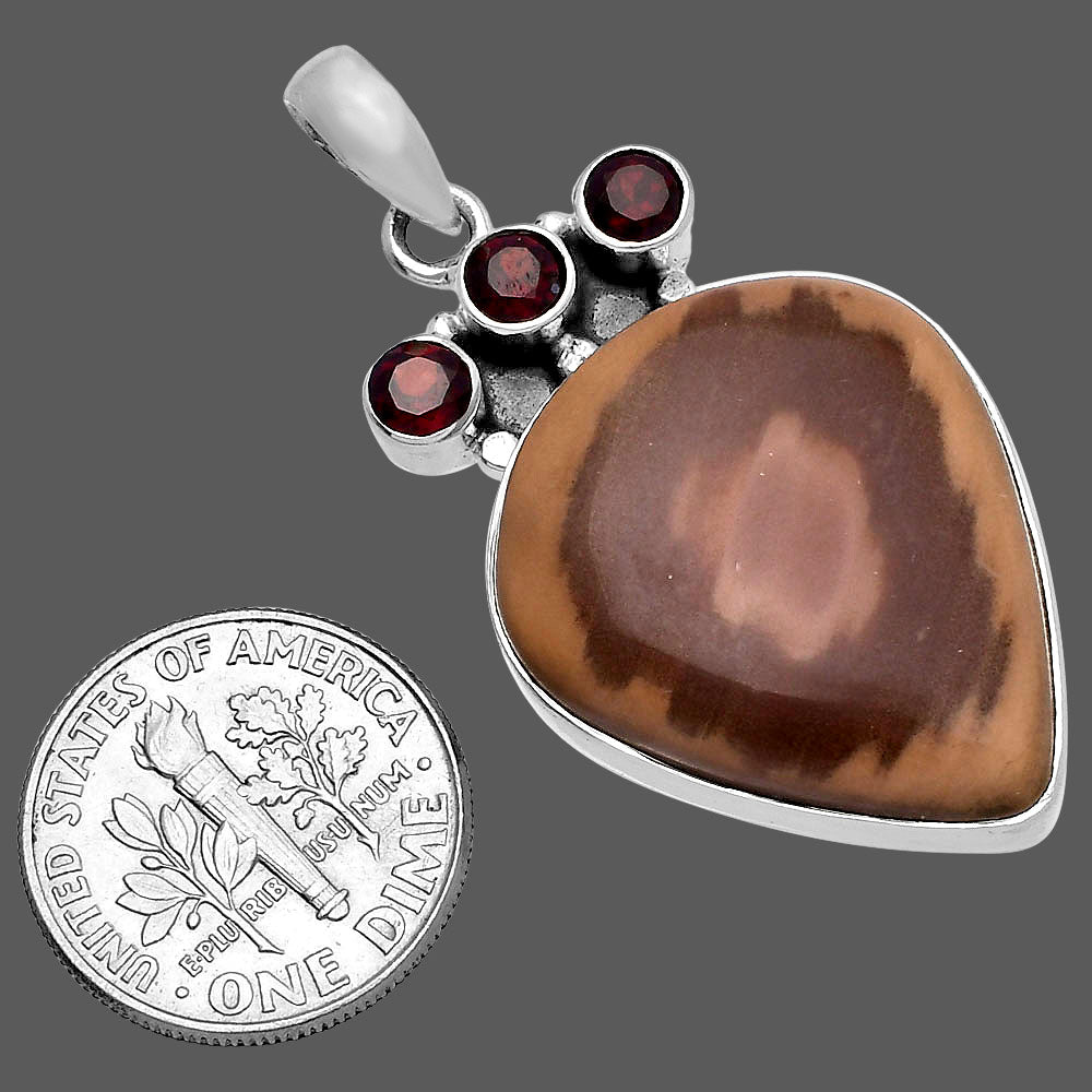 Imperial Jasper - Mexico & Garnet Pendant P-1120 SDP145352-2