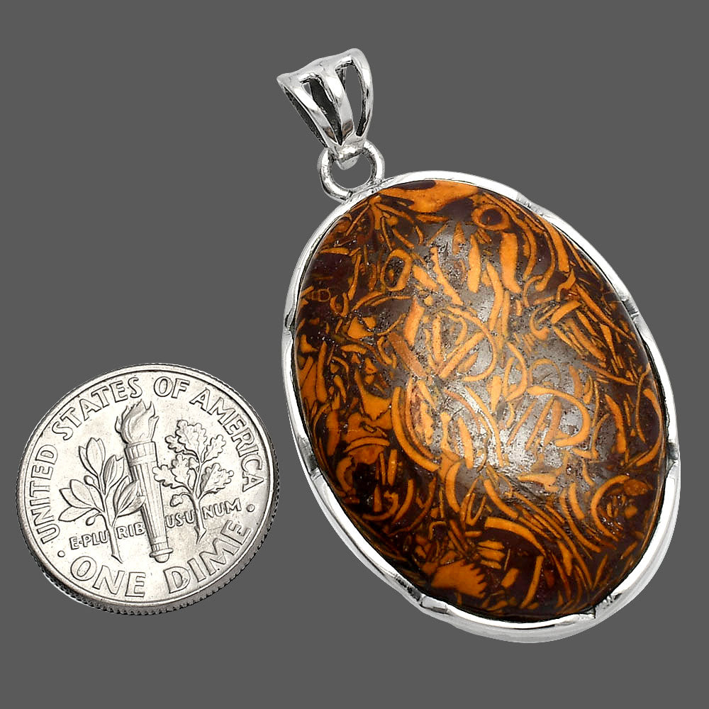 Natural Coquina Fossil Jasper - India Pendant P-1310 SDP146973-2