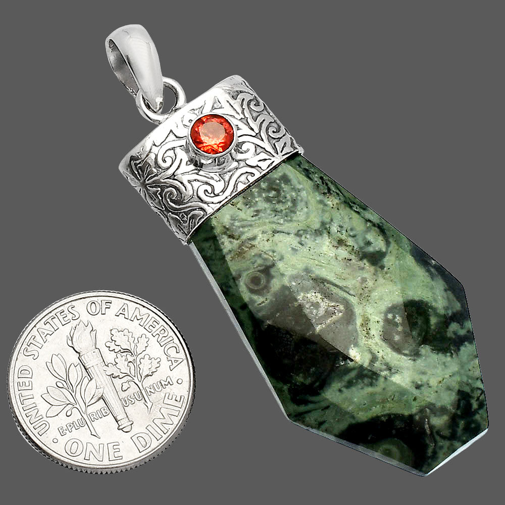 Natural Star Galaxy Jasper & Garnet Pendant P-1331 SDP147889-2