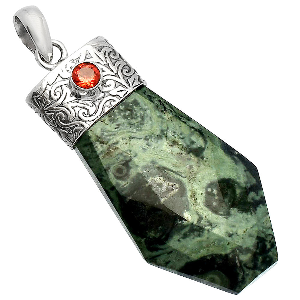 Natural Star Galaxy Jasper & Garnet Pendant P-1331 SDP147889-1