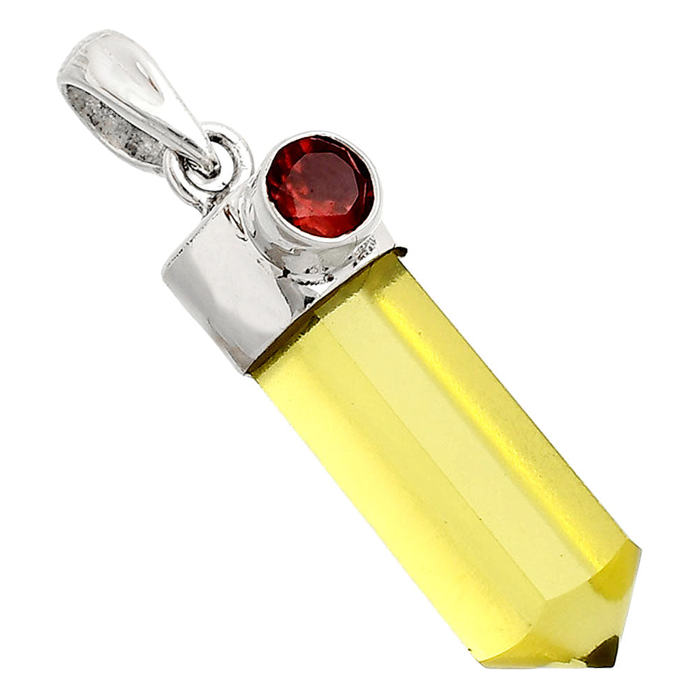 Point - Lemon Quartz & Garnet Pendant P-1107 SDP149032-1