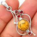 Natural Nellite & Garnet Pendant P-1037 SDP149596-0