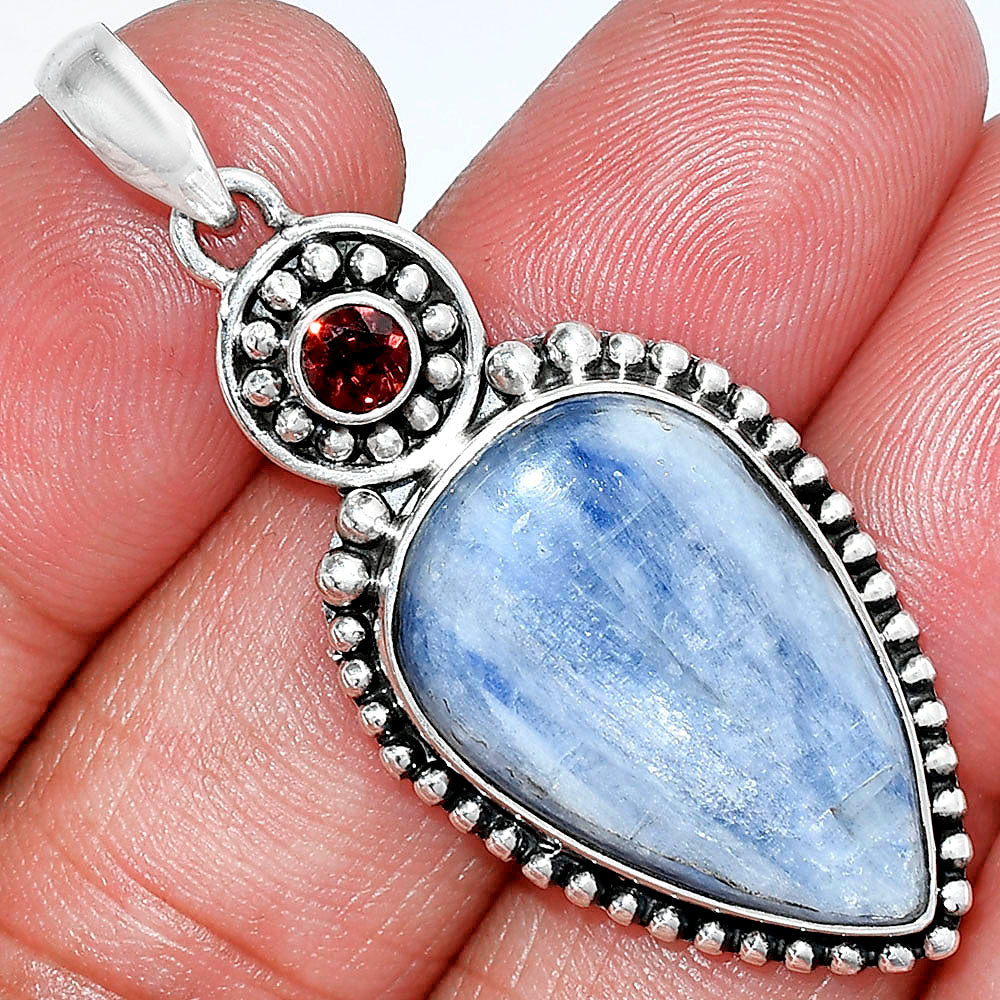 Blue Kyanite - Brazil & Garnet Pendant P-1500 SDP152833-0