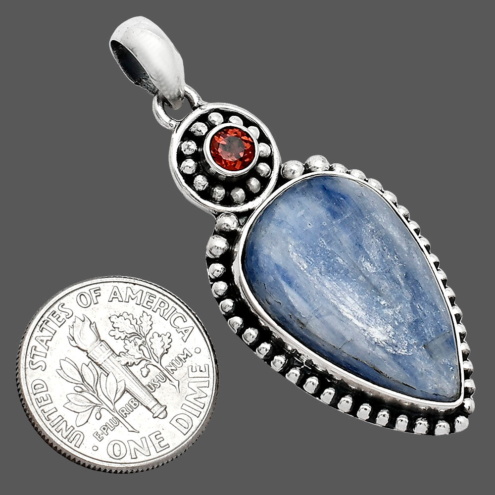 Blue Kyanite - Brazil & Garnet Pendant P-1500 SDP152833-2