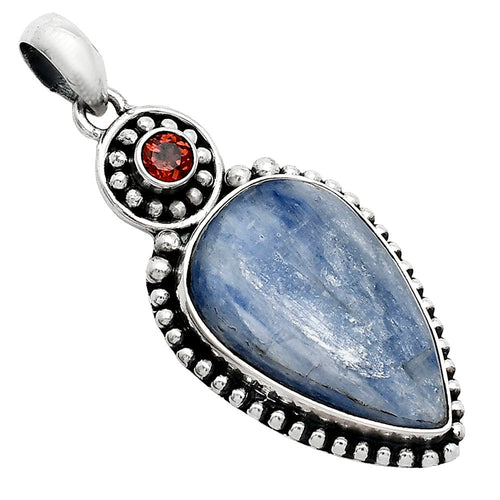 Blue Kyanite - Brazil & Garnet Pendant P-1500 SDP152833-1