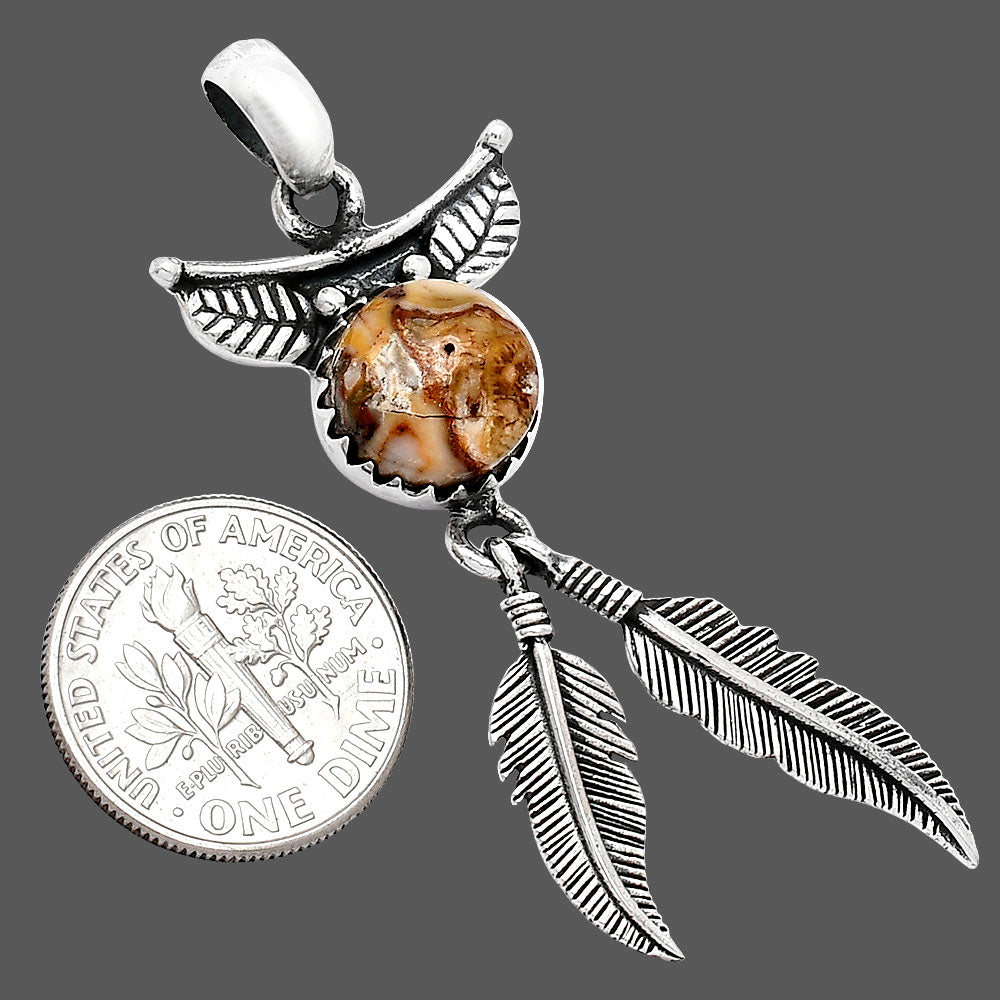 Feather - Rosetta Picture Jasper Pendant P-1284 SDP152925-2