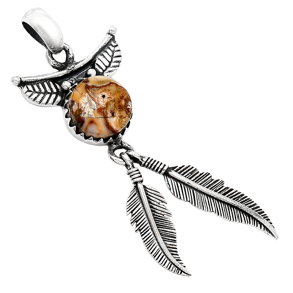 Feather - Rosetta Picture Jasper Pendant P-1284 SDP152925-1