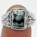 Natural Snow Flake Obsidian Ring size-8.5 R-1396 SDR163247-0