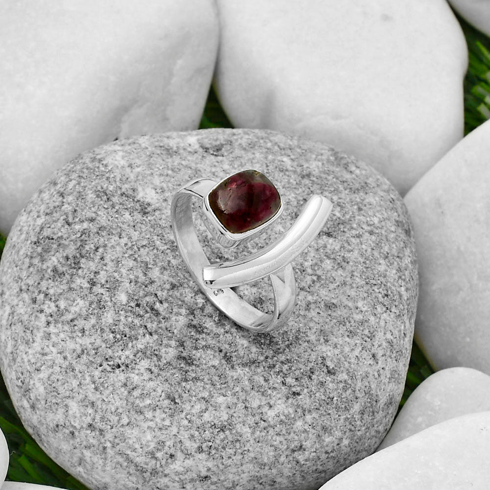 Natural Tourmaline Quartz Ring size-8 R-1457 SDR167239-1
