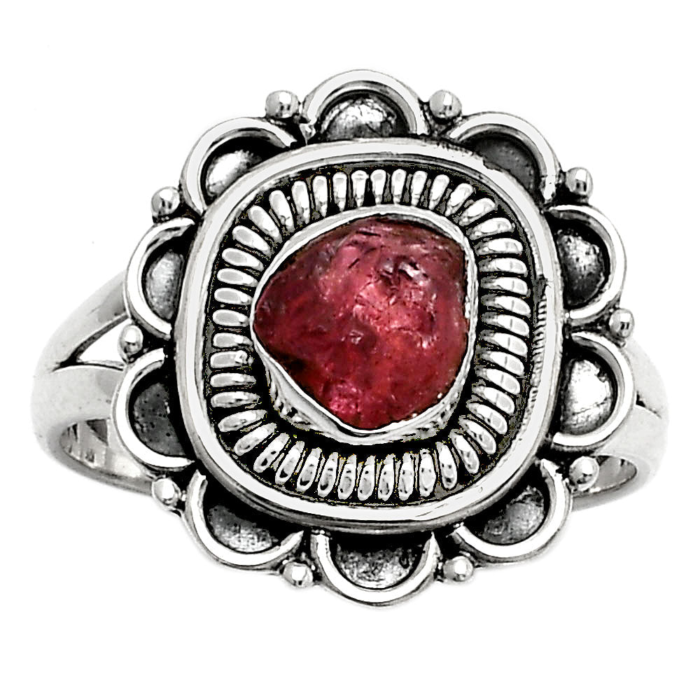 Natural Pink Tourmaline Rough Ring size-8 R-1256 SDR168574-0