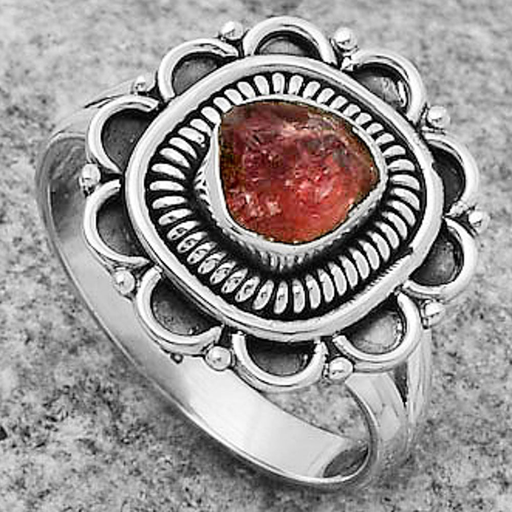 Natural Pink Tourmaline Rough Ring size-8 R-1256 SDR168574-2