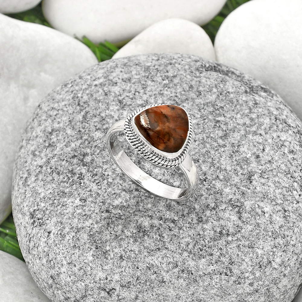 Natural Purple Cow Jasper Ring size-7 R-1009 SDR181281-1