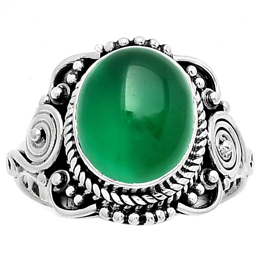 Natural Green Onyx Ring size-8 R-1291 SDR188708-0