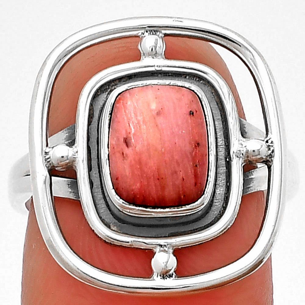 Natural Pink Tulip Quartz Ring size-8 R-1446 SDR204922-0