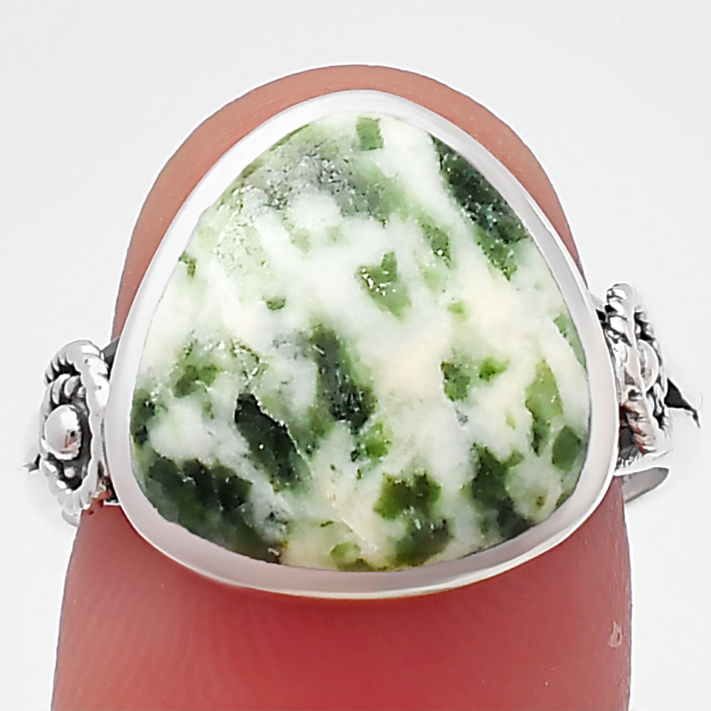 Spiral - Natural Dioptase Ring size-8.5 R-1062 SDR214055-0