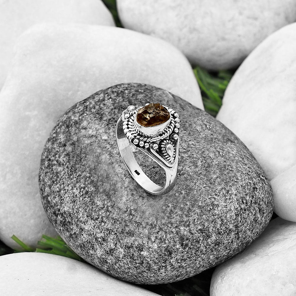 Natural Yellow Scapolite Rough Ring size-8.5 R-1300 SDR214511-1
