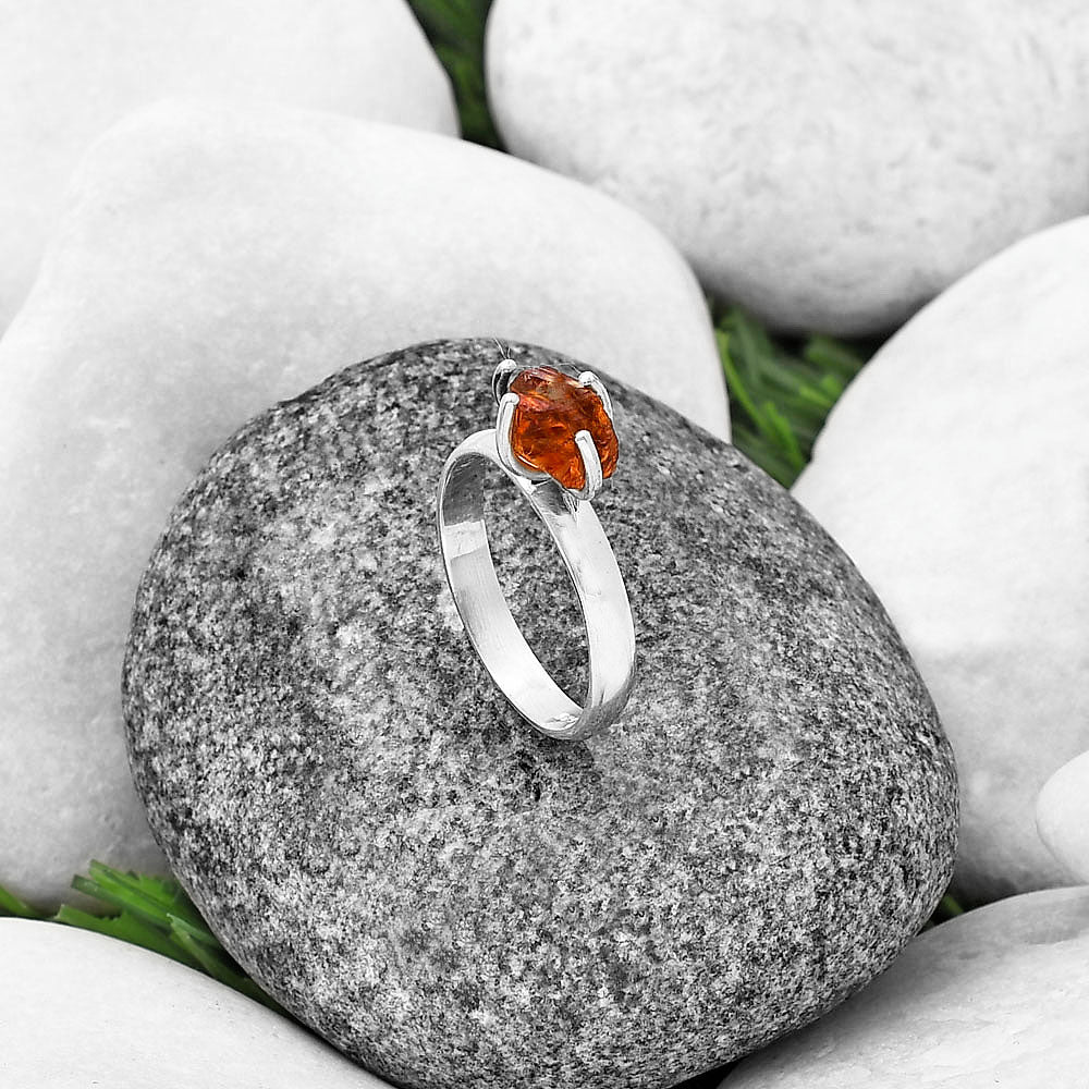 Natural Mandarin Citrine Rough Ring size-8 R-1052 SDR214937-1