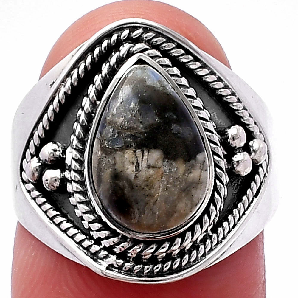 Llanite Blue Opal Crystal Sphere Ring size-7 R-1312 SDR221663-0
