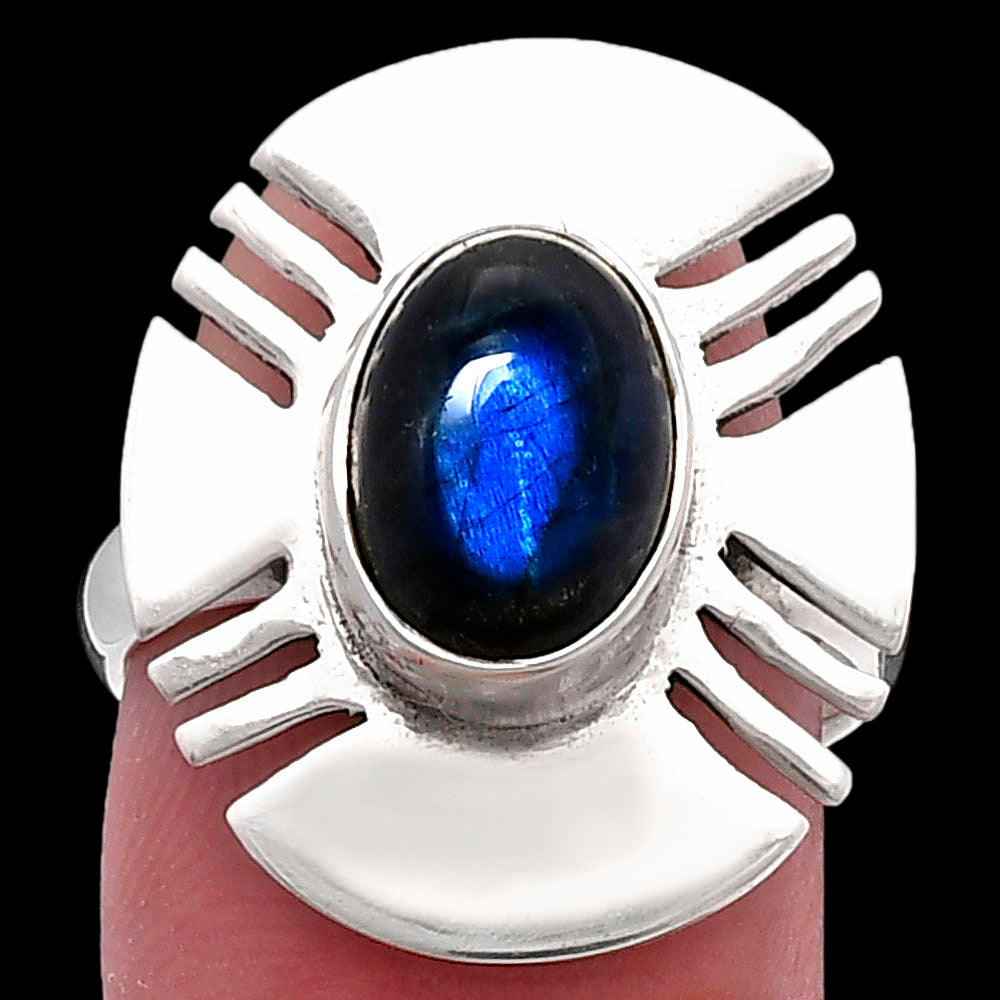 Blue Fire Labradorite - Madagascar Ring size-7 R-1240 SDR224731-0