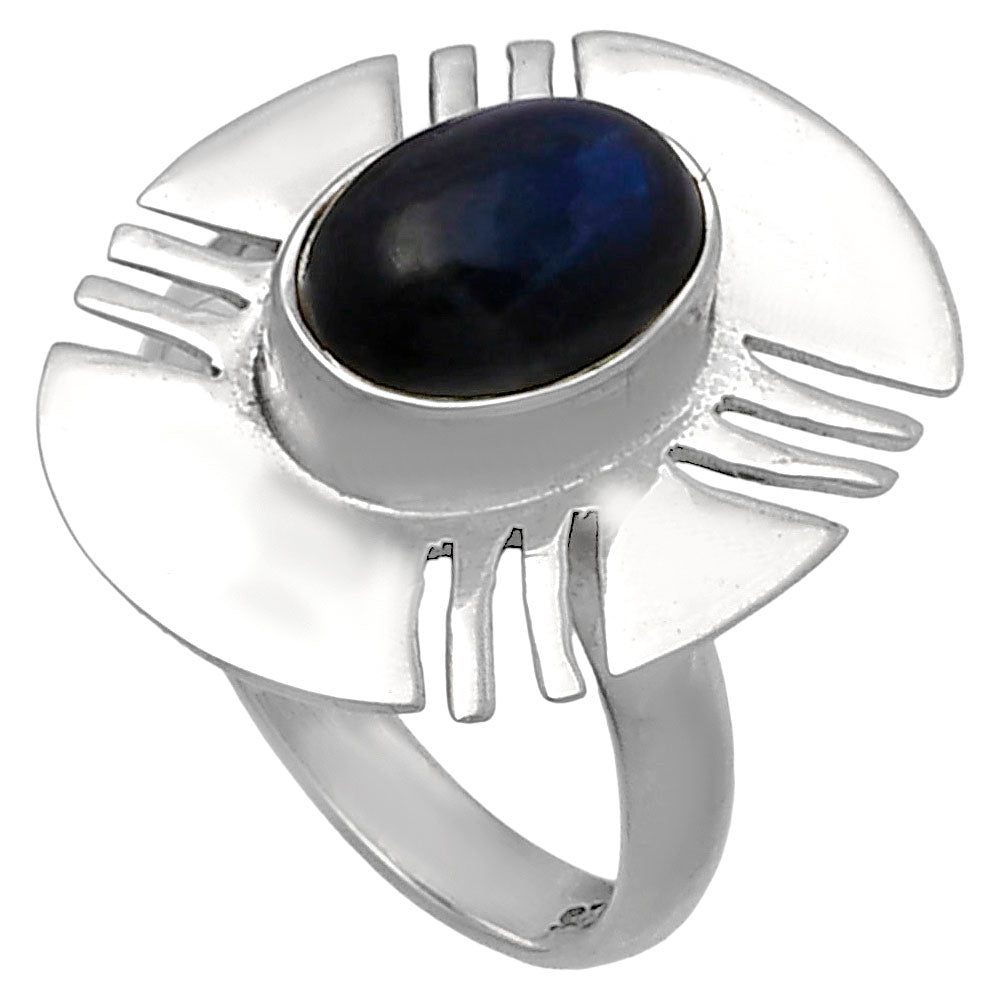 Blue Fire Labradorite - Madagascar Ring size-7 R-1240 SDR224731-1