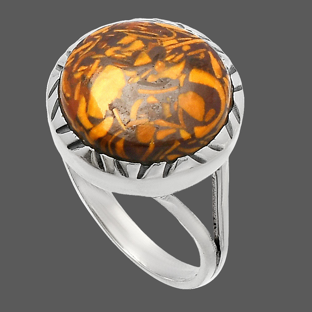 Coquina Fossil Jasper - India Ring size-7 R-1074 SDR227950-2