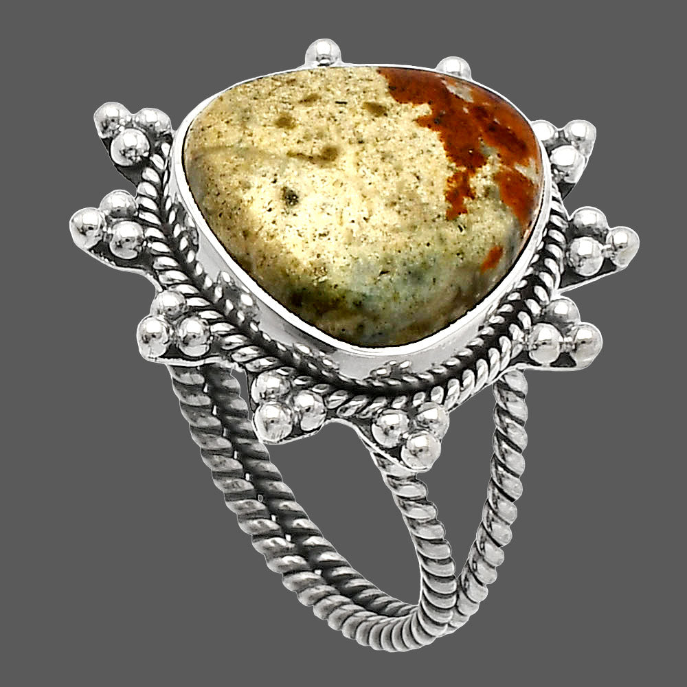 Natural Rocky Butte Picture Jasper Ring size-8 R-1234 SDR228524-2