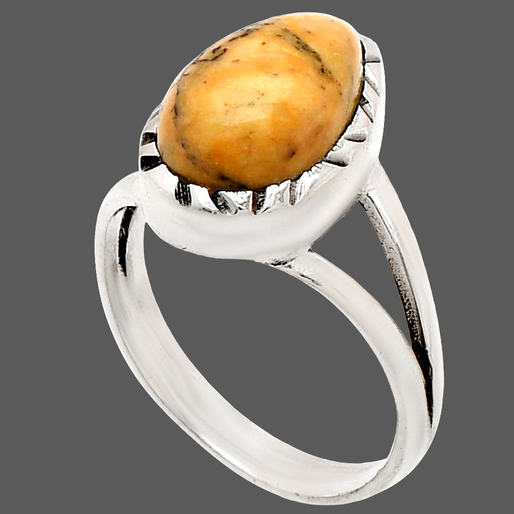 Natural Honey Dendritic Opal Ring size-7 R-1074 SDR230827-2