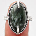 Natural Russian Seraphinite Ring size-8 R-1635 SDR246527-0