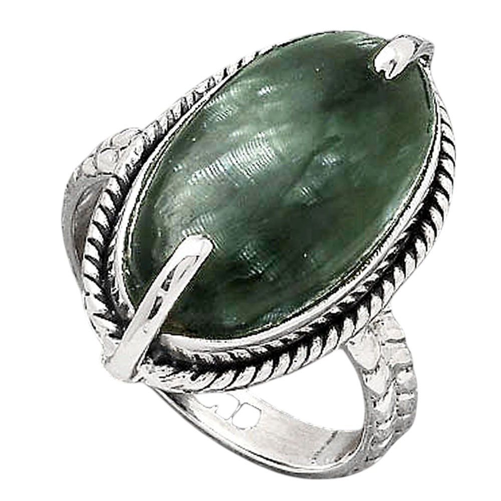 Natural Russian Seraphinite Ring size-8 R-1635 SDR246527-1