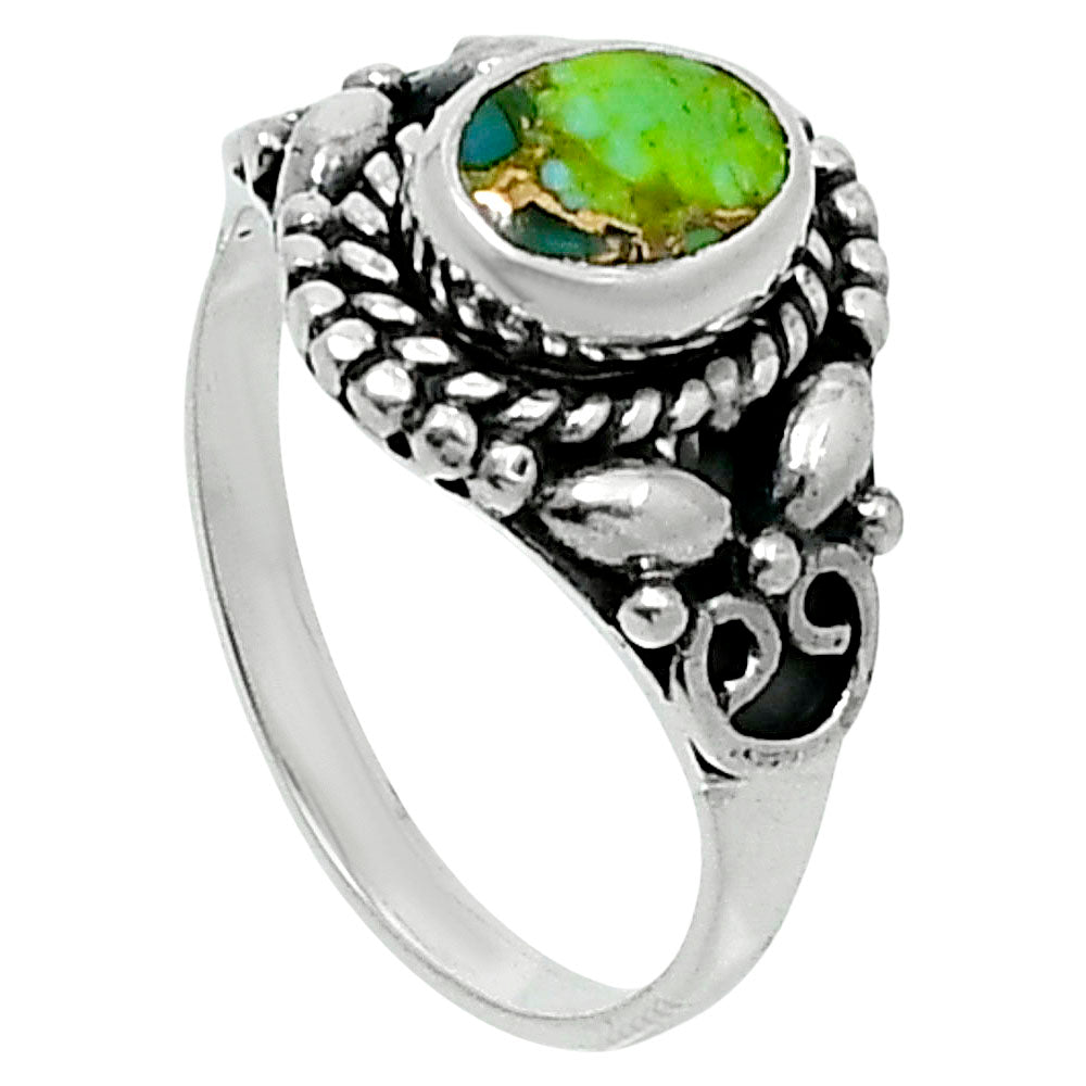 Blue Turquoise In Green Mohave - USA Ring size-6 R-1286 SDR248209-1