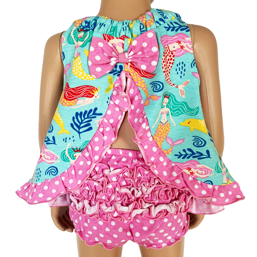 AnnLoren Baby and Big Girls Mermaid Swing Tank Top Spring Summer Separates-0