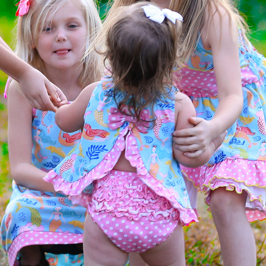 AnnLoren Baby and Big Girls Mermaid Swing Tank Top Spring Summer Separates-3