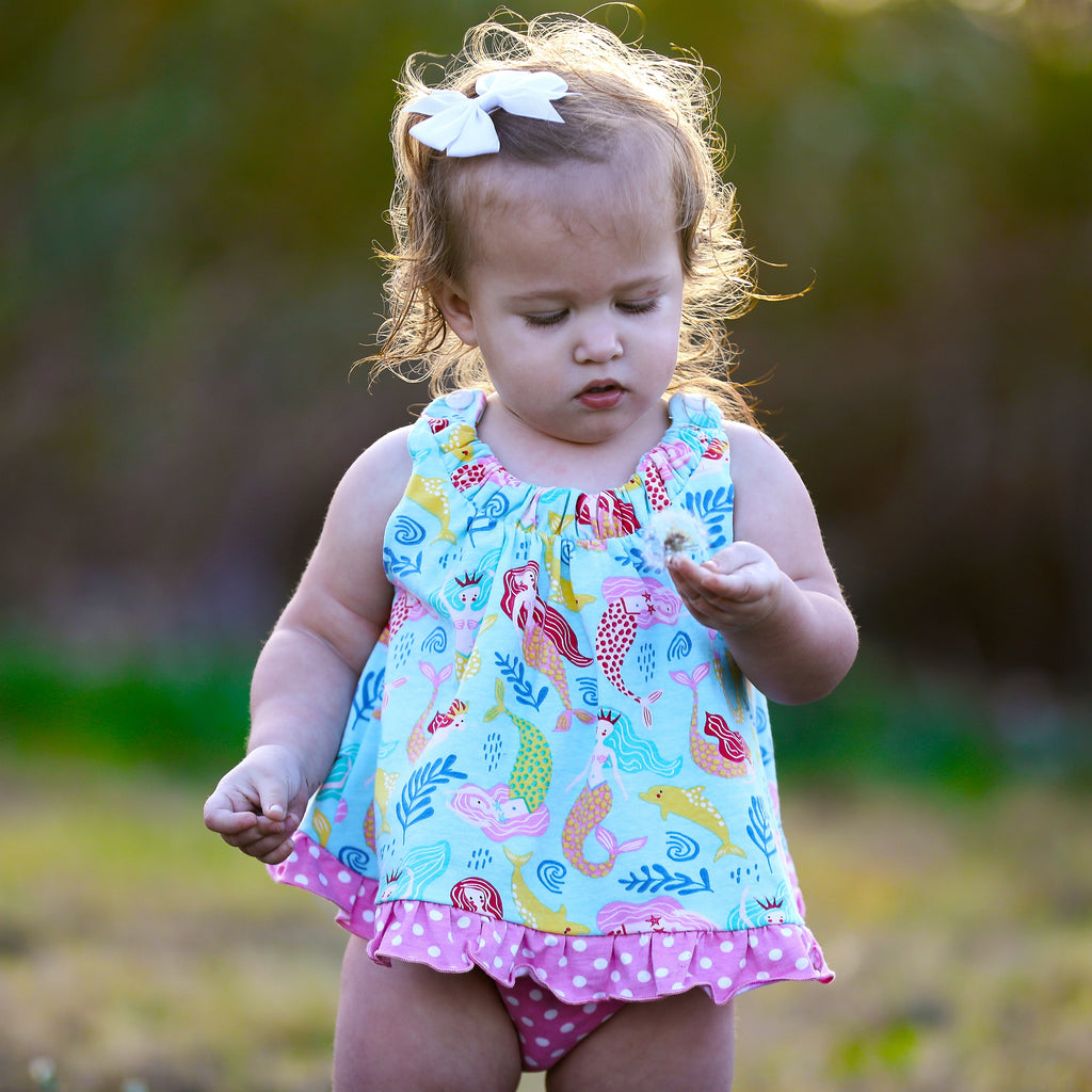 AnnLoren Baby and Big Girls Mermaid Swing Tank Top Spring Summer Separates-4