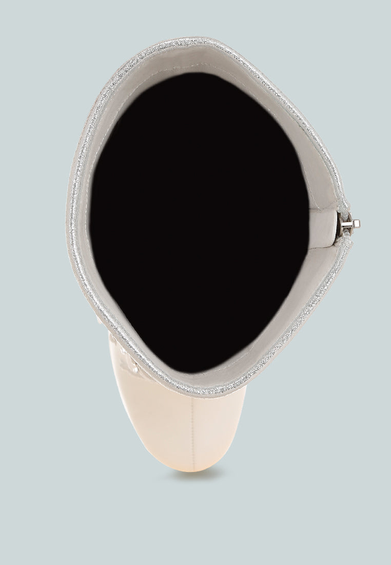 Sundra Floral Applique Platform Heeled Boots-3