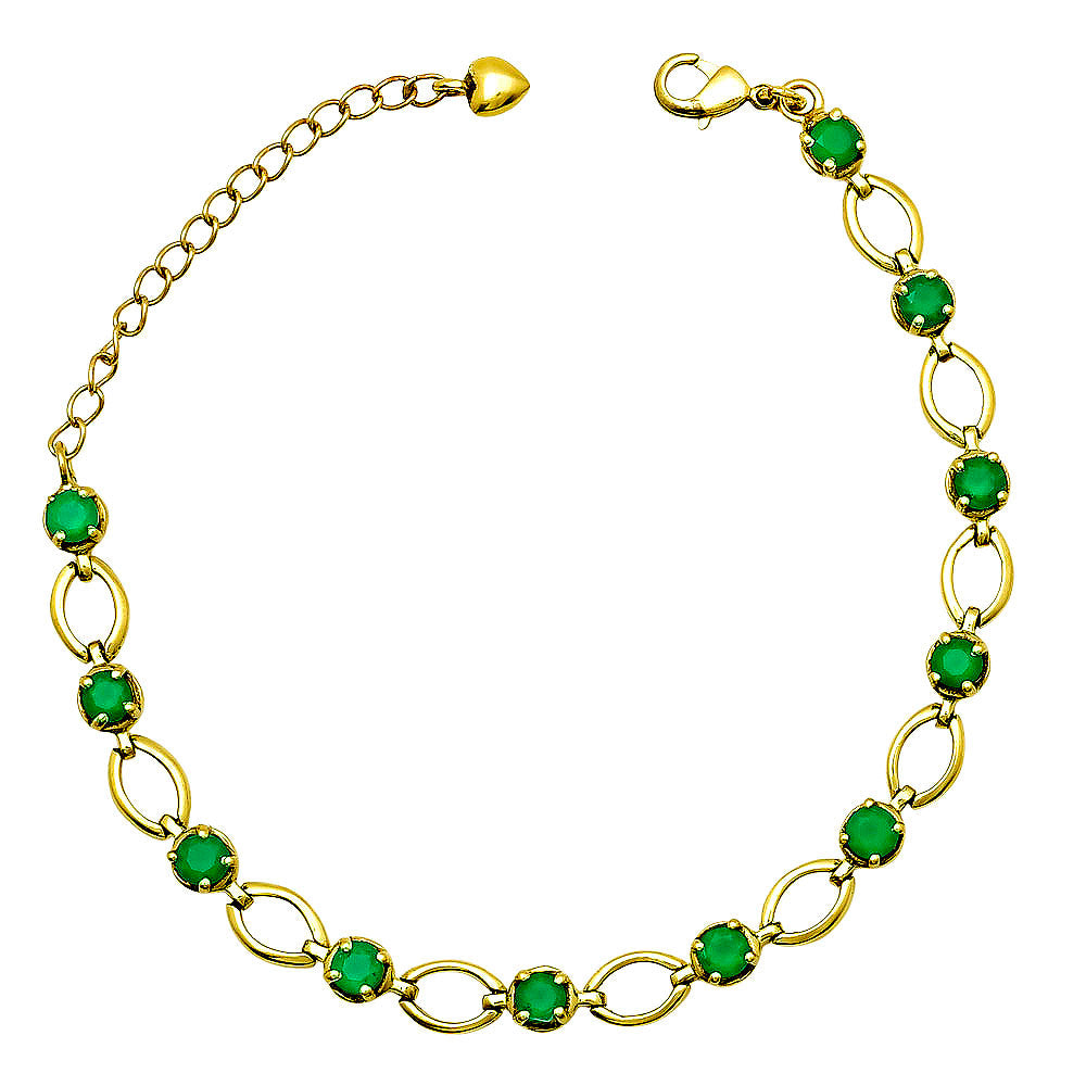Colorful Gemstone 18K Gold Plated Bracelet – Designer Jewelry USA TGB1001 BM-1049-2