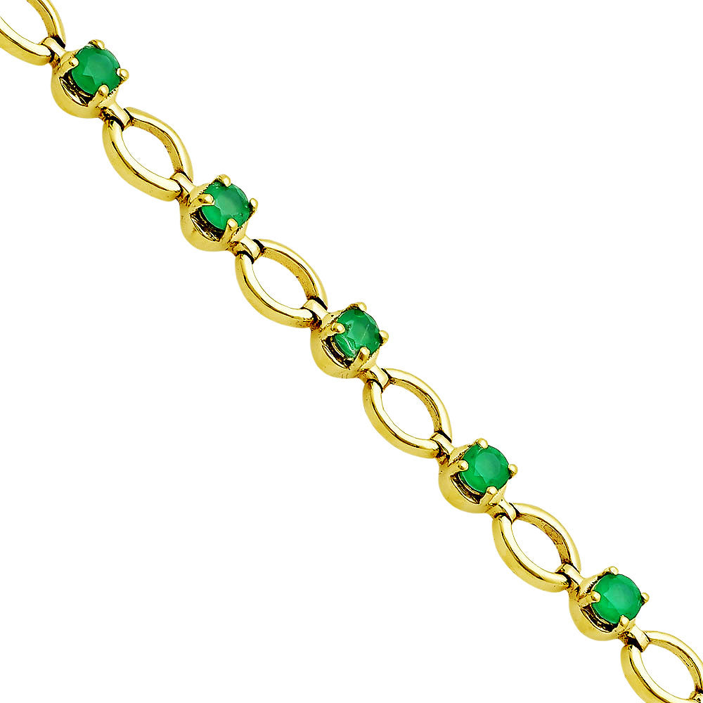 Colorful Gemstone 18K Gold Plated Bracelet – Designer Jewelry USA TGB1001 BM-1049-4