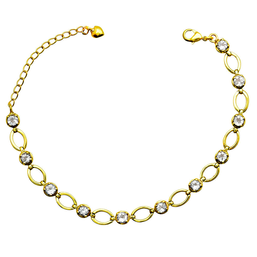 Colorful Gemstone 18K Gold Plated Bracelet – Designer Jewelry USA TGB1001 BM-1049-6