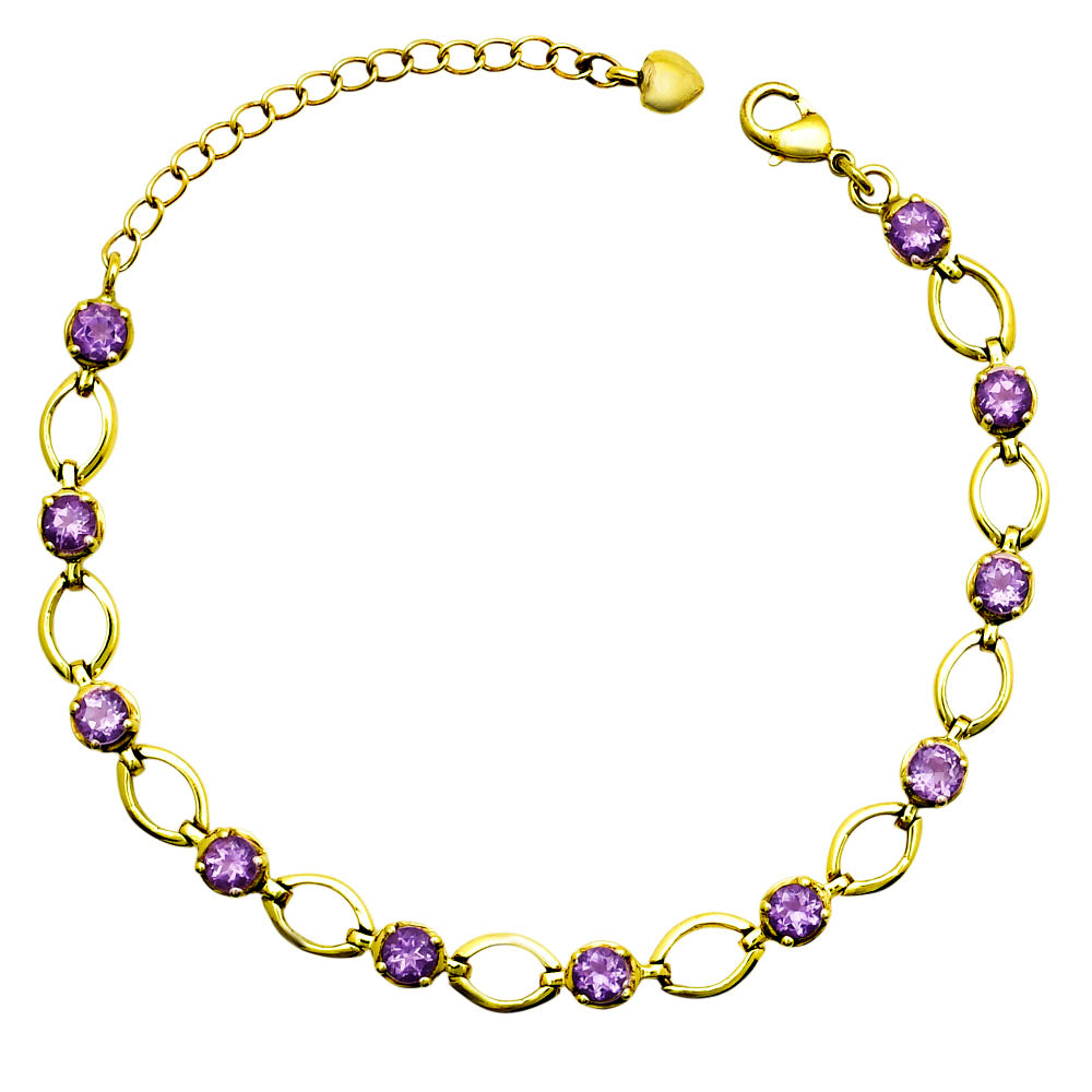 Colorful Gemstone 18K Gold Plated Bracelet – Designer Jewelry USA TGB1001 BM-1049-7