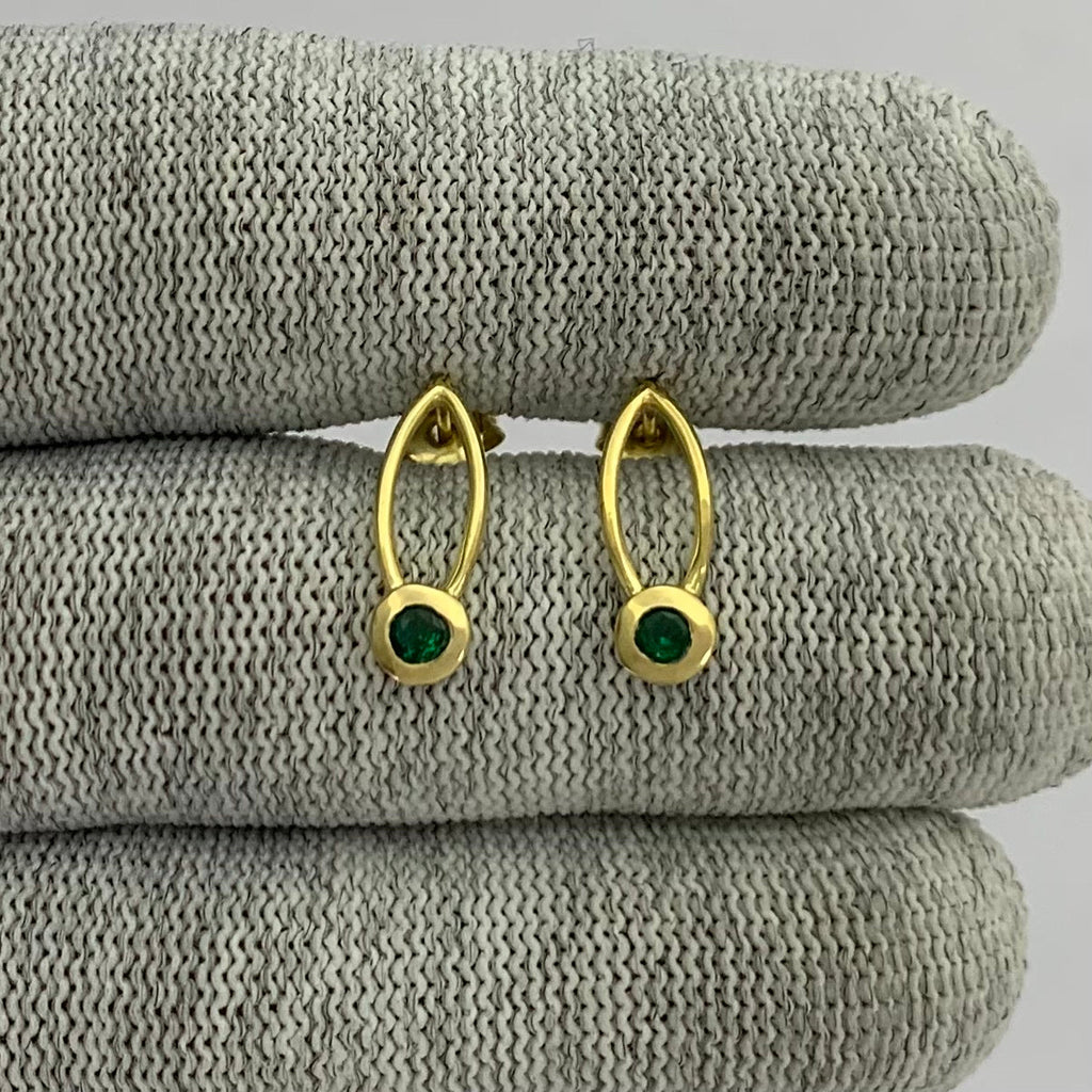 18K Gold Plated Long Gemstone Drop Earrings, Trendy Modern Look TGE1035 EM-1290-0